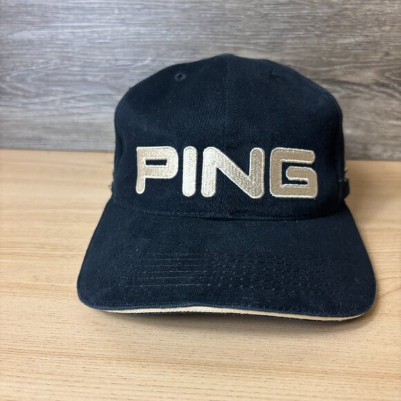 Ping Hat Cap Strap Back Black Golf Golfing i3 Ist Driver Outdoors Adjustable - Picture 3 of 9